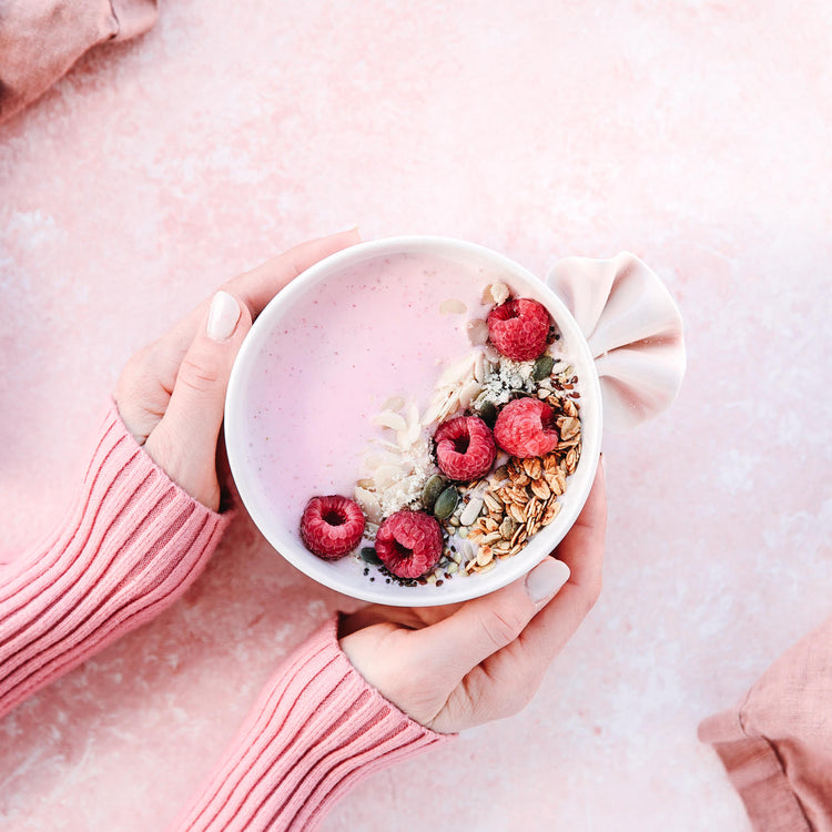 Grand bol avec froufrou rose - Goye artiste céramiste