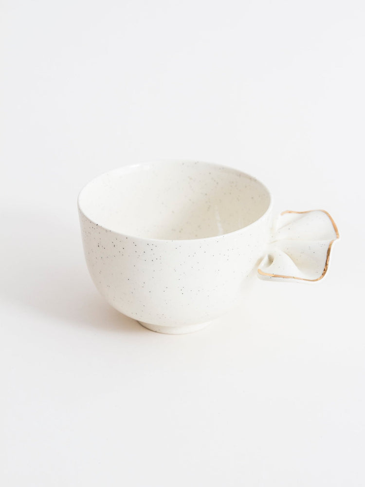 Bol à thé avec froufrou doré - Goye artiste céramiste