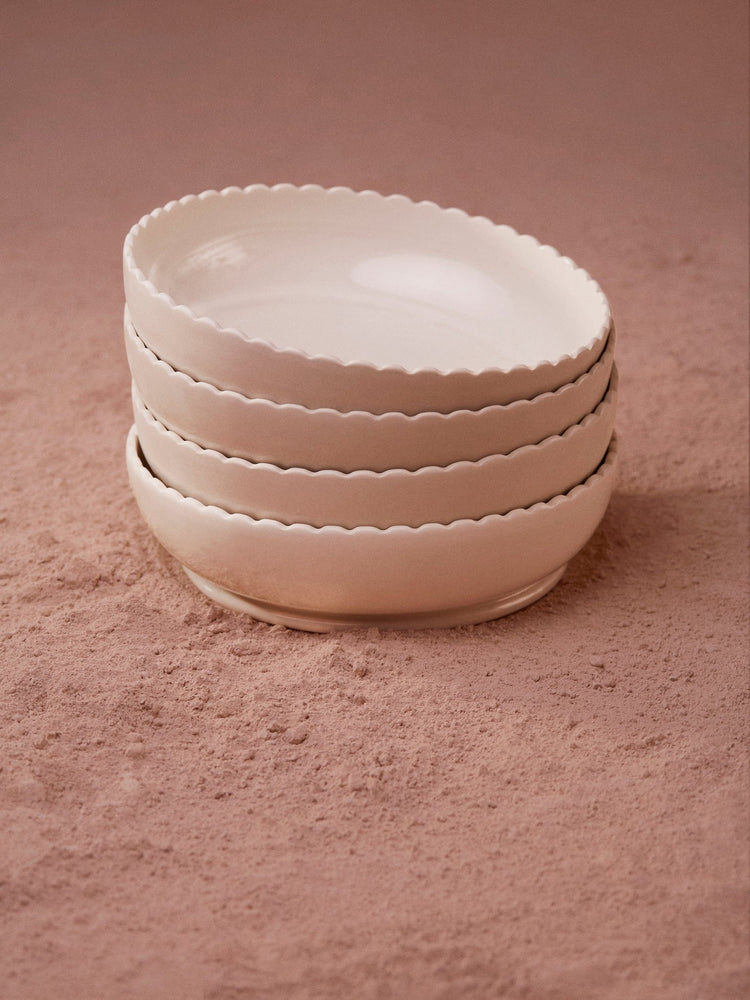 Duo de bol repas avec bordure festonnée - Goye artiste céramiste