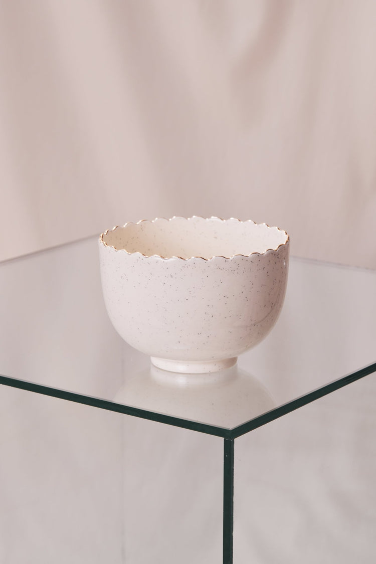 Grand bol avec bordure or festonnée - Goye artiste céramiste