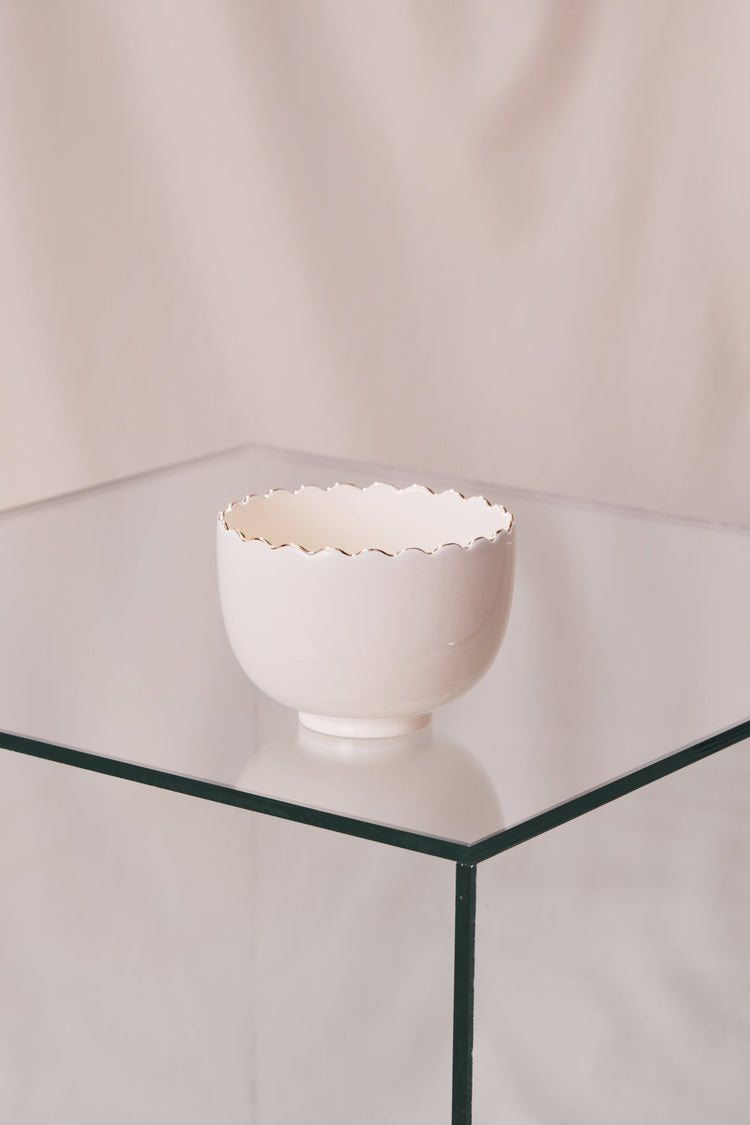 Petit bol à festons dorés - Goye artiste céramiste