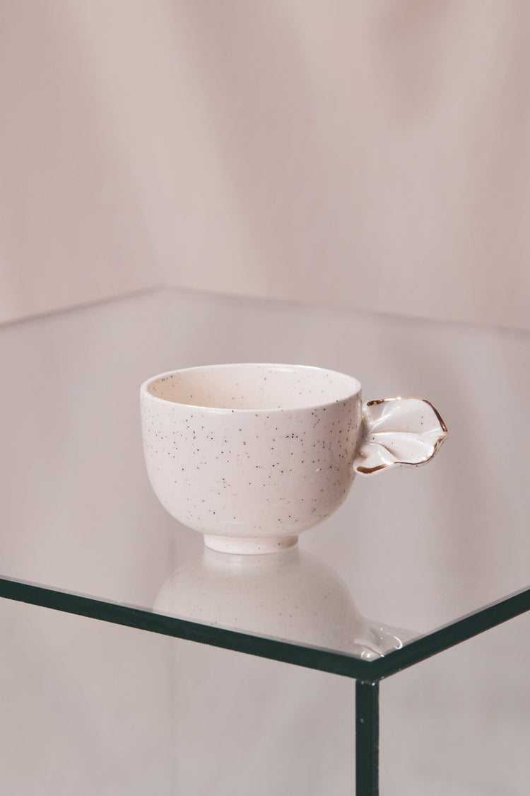 Bol à thé avec froufrou doré - Goye artiste céramiste