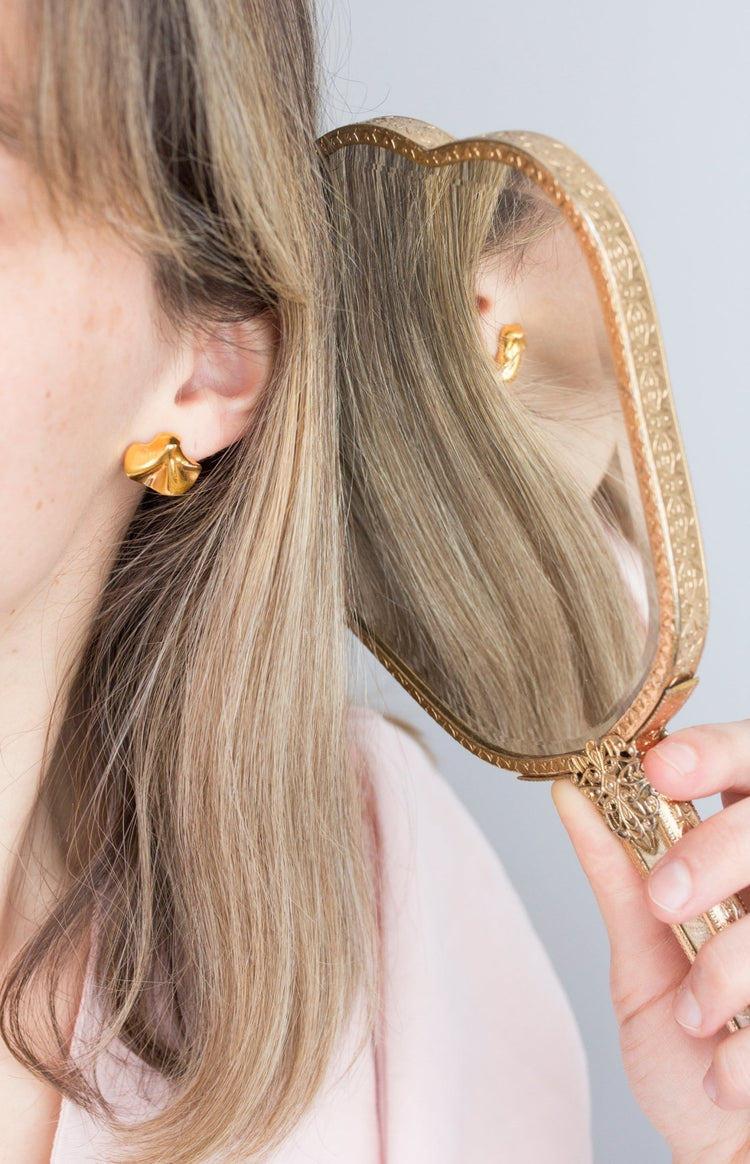 Boucles d’oreilles froufrous dorés - Goye artiste céramiste