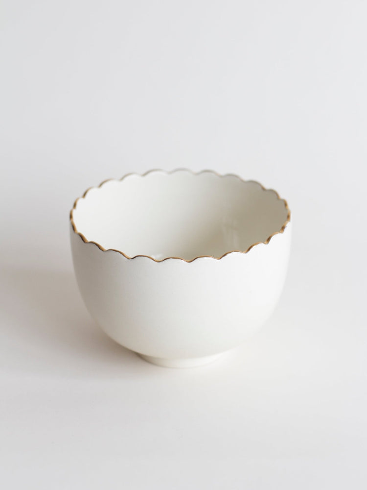 Petit bol à festons dorés - Goye artiste céramiste