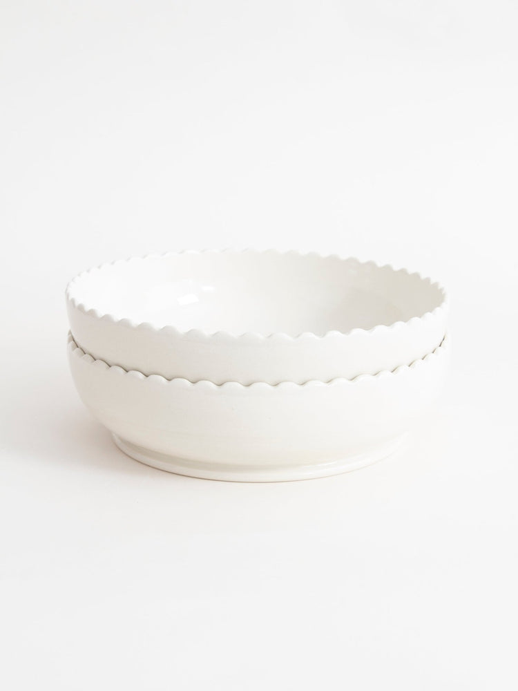 Duo de bol repas avec bordure festonnée - Goye artiste céramiste