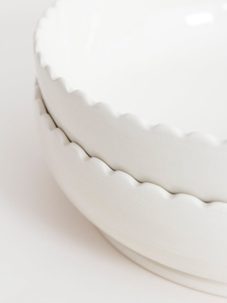 Duo de bol repas avec bordure festonnée - Goye artiste céramiste