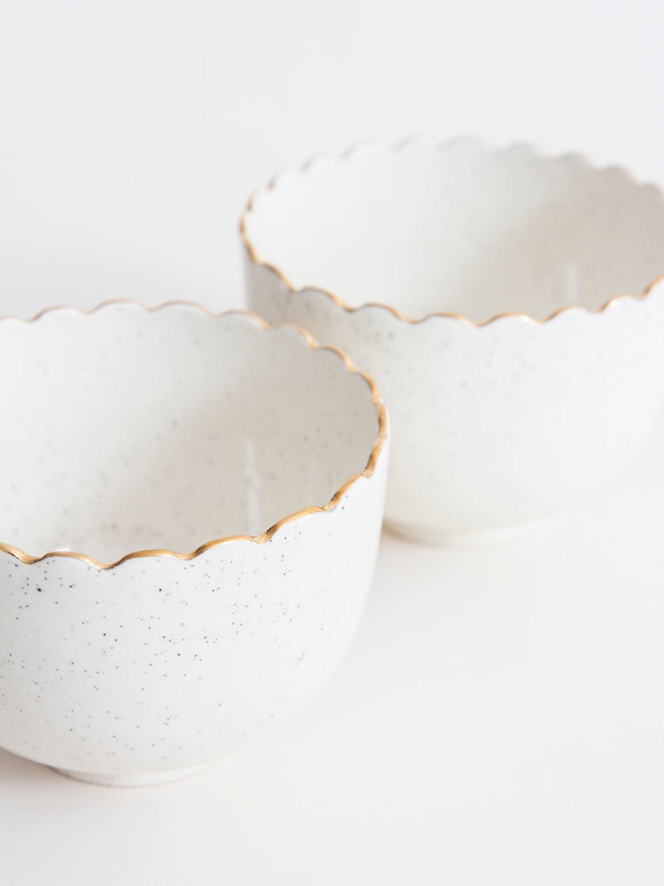 Petit bol à festons dorés - Goye artiste céramiste