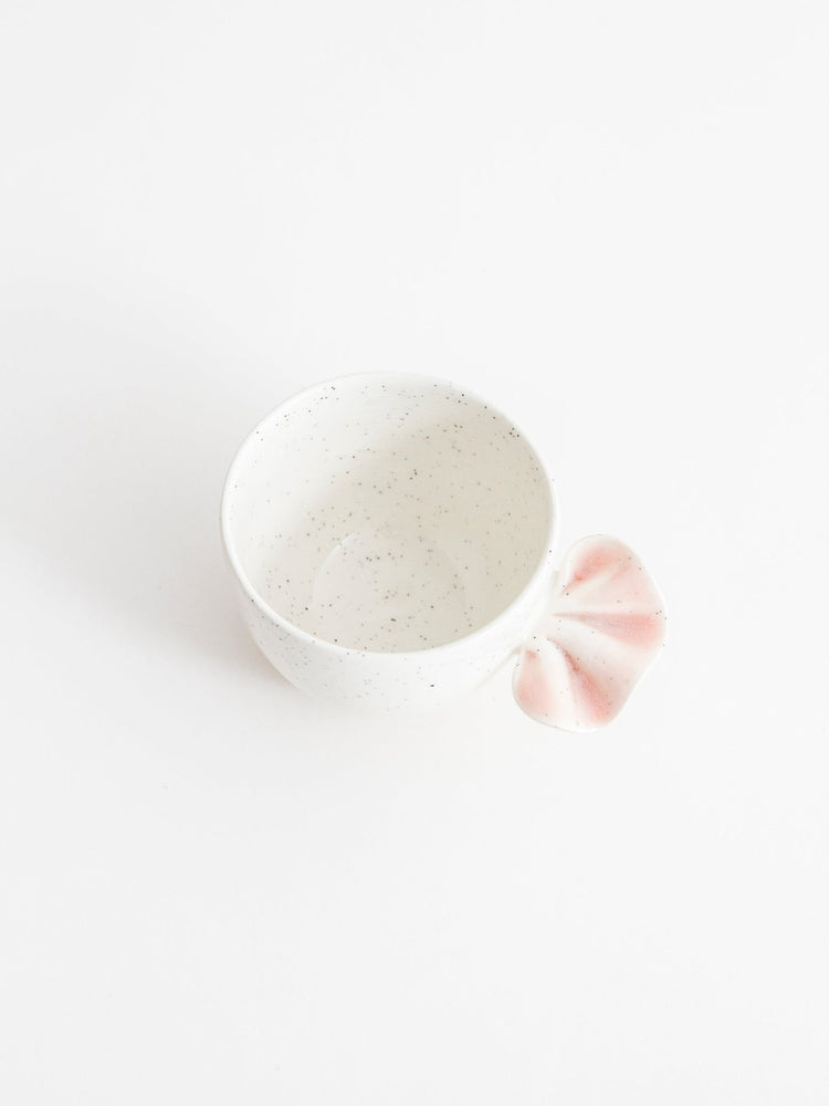 Bol à thé avec froufrou rose - Goye artiste céramiste