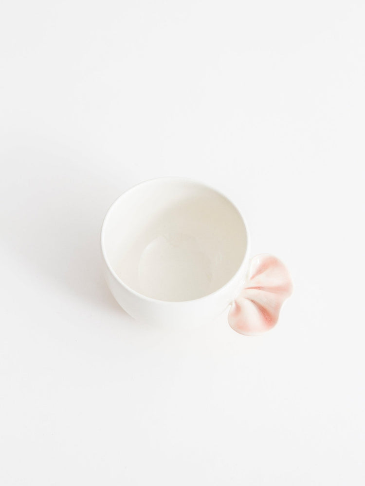 Bol à thé avec froufrou rose - Goye artiste céramiste