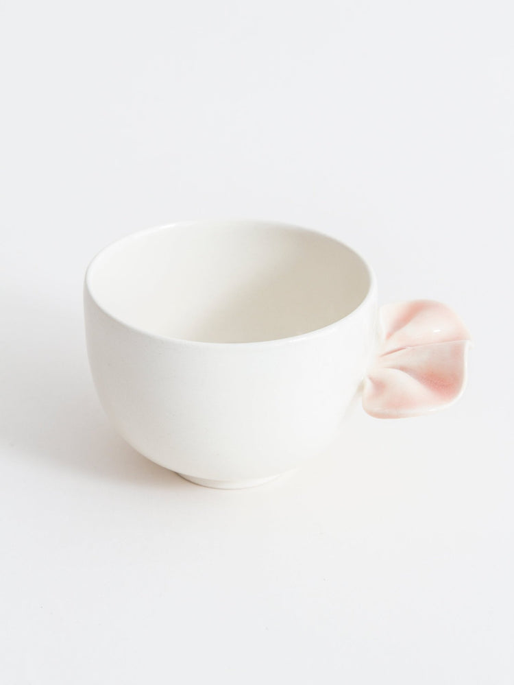 Bol à thé avec froufrou rose - Goye artiste céramiste