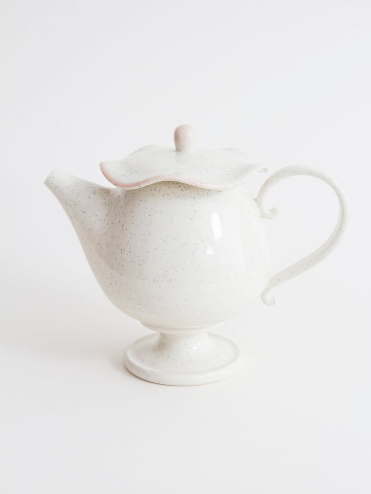 Théière avec bordure rose - Goye artiste céramiste