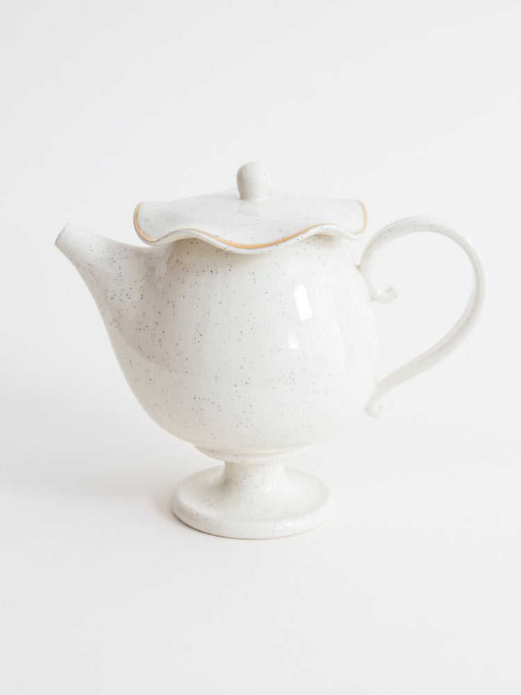 Théière avec bordure dorée - Goye artiste céramiste